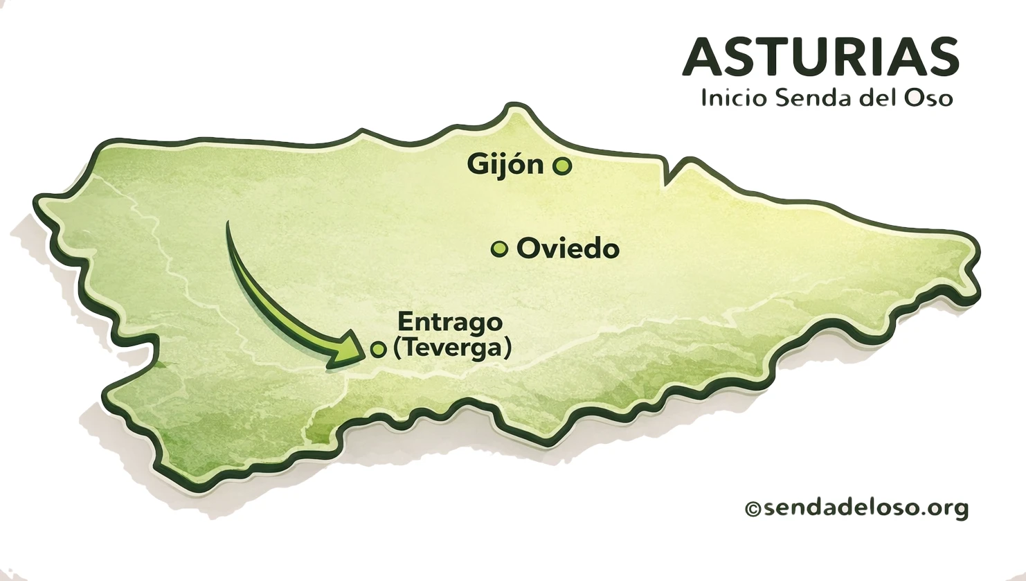 inicio senda del oso mapa